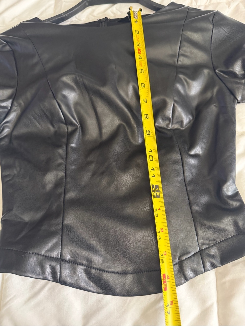 Salty Black Faux Leather Long-Sleeve Cropped Top - Picture 8 of 9